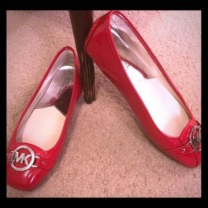 Red Michael Kors flat size 8